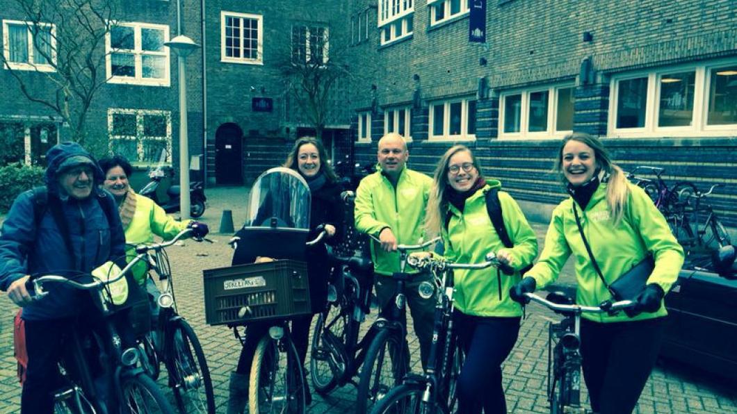 Fietsende campagne Amsterdam Zuid