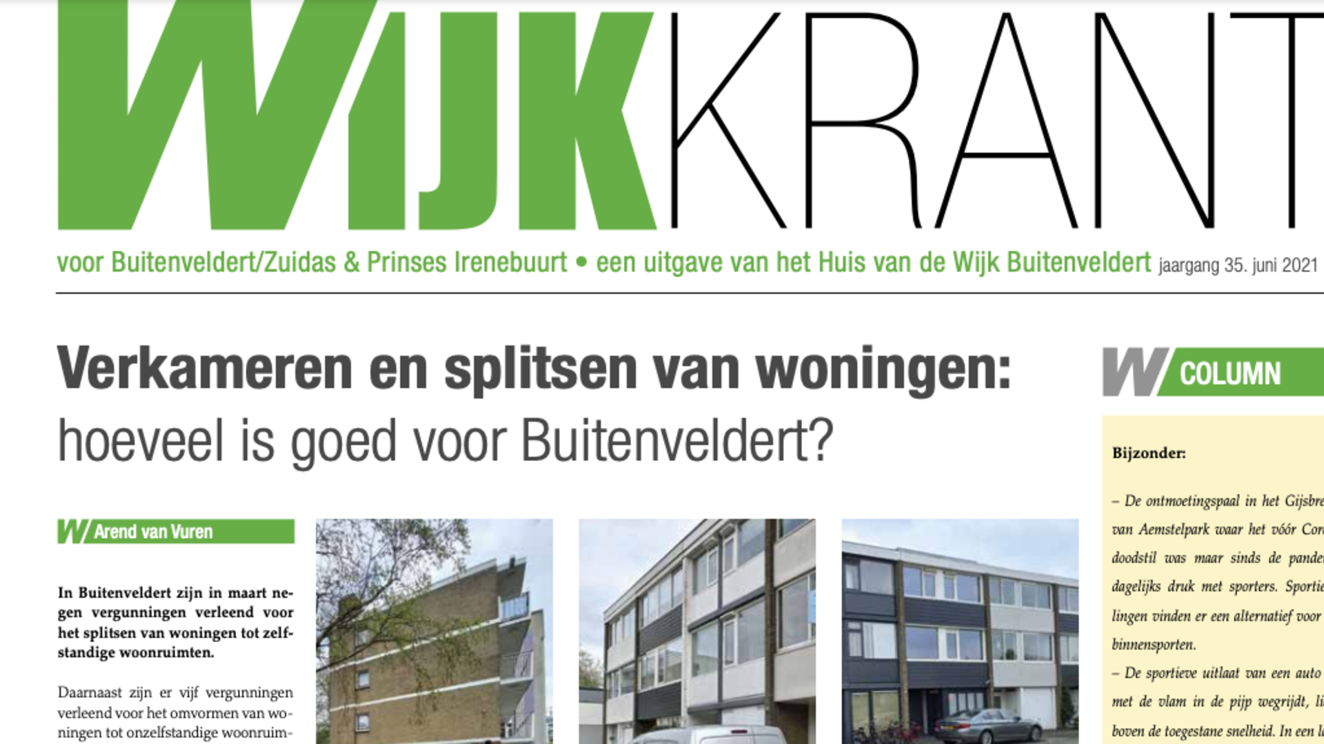 Foto van de Wijkkrant Buitenveldert